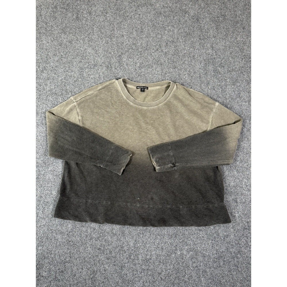 James Perse Ombre Sweatshirt Womens Size 1 Small Green Cropped Dip Dye Pullover